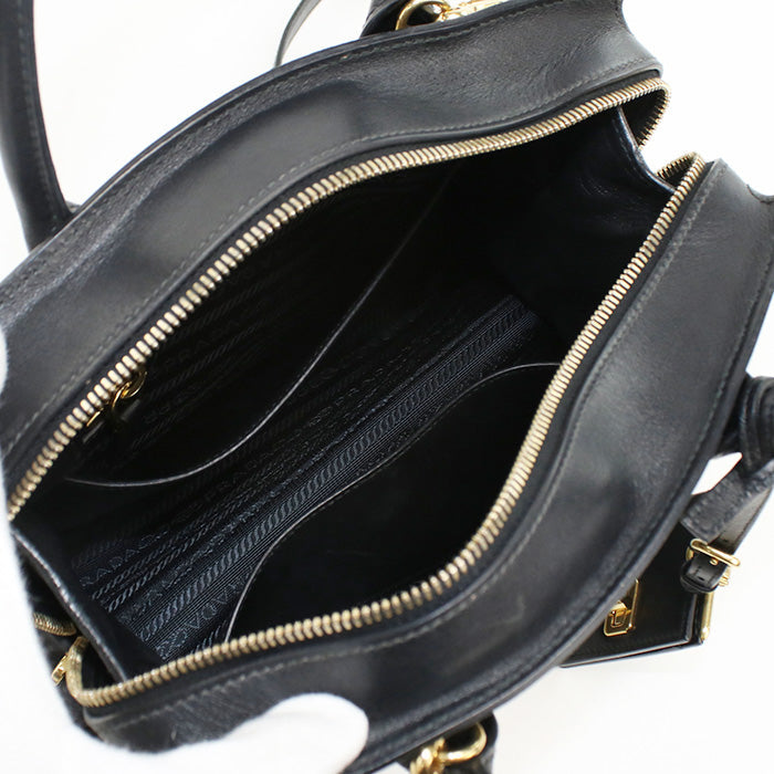 PRADA 1BA046 Handbag Esplanade Bicolor 2WAYTote Bag Safiano leather gray Women