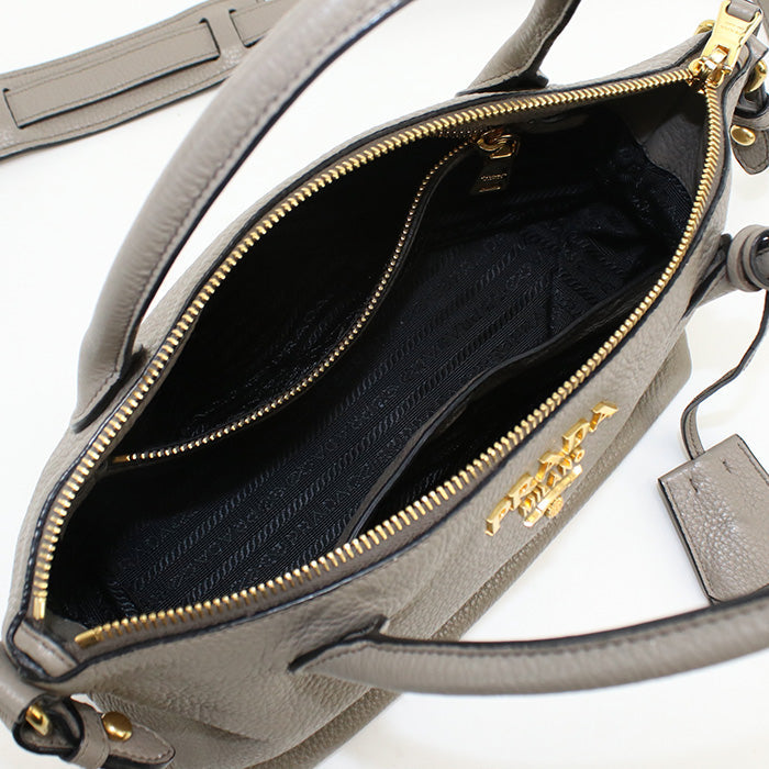 PRADA 1BA157 Handbag Viterodino 2WAY handbag leather gray Women