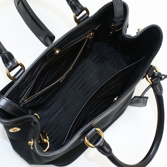 PRADA 1BA172 UCW F0002 2WAY Tote Bag canvas black Women
