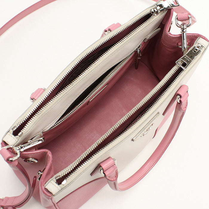 PRADA B2863K Tote Bag Galleria Small 2WAYTote Bag Safiano leather Two-tone (ivory) Women