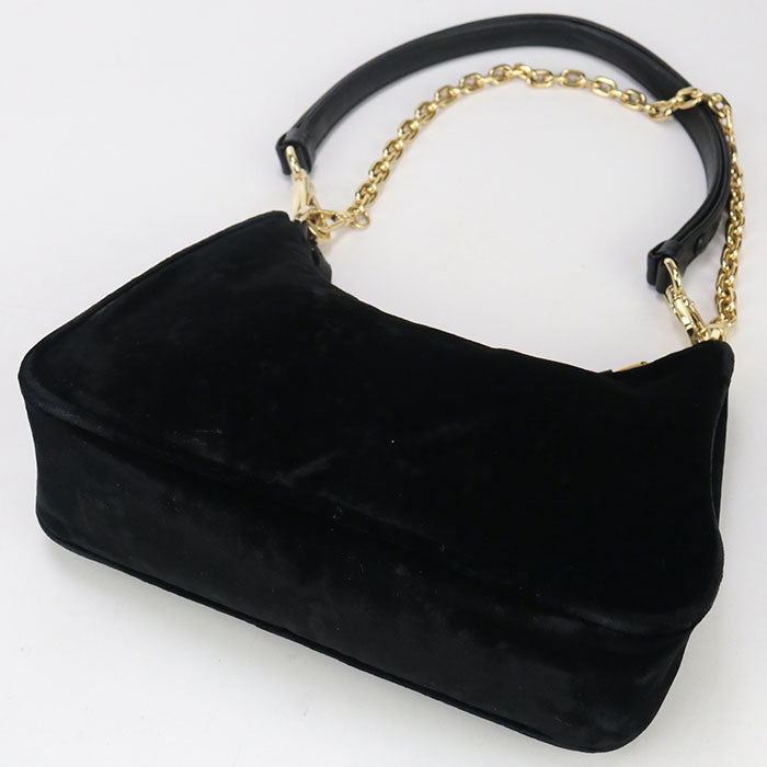 PRADA 1BC204 2C7Q F0002 Velvet mini Re-Edition Shoulder Bag Viscose black Women