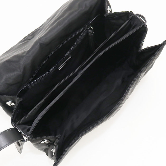 PRADA 1BD255 RFLH F0002 Medium Padded Diagonal Shoulder Bag black Women
