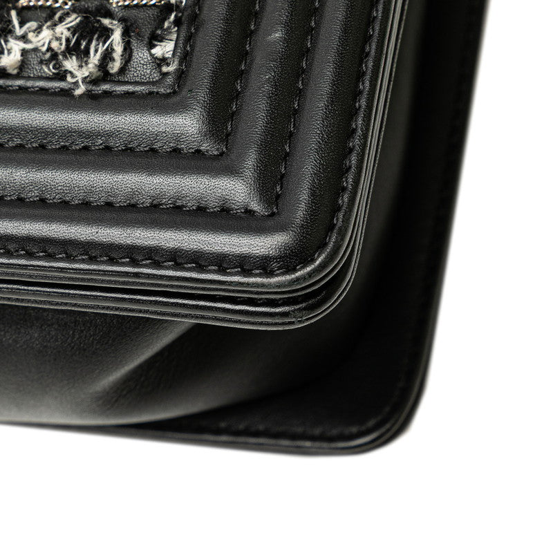 Chanel Boy Chanel Leather Tweed Shoulder Bag