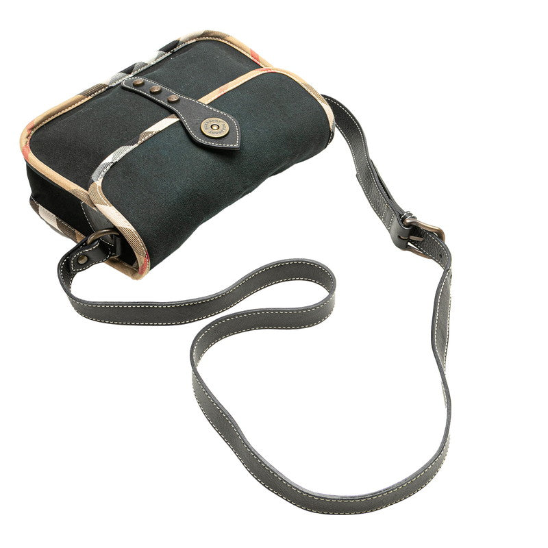 Burberry Nova Check Canvas Leather Shoulder Bag