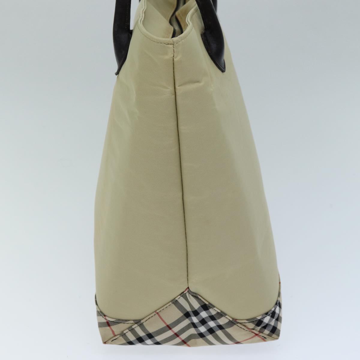 Burberry Nova Check Blue Label Tote Bag Nylon Beige Auth yb562