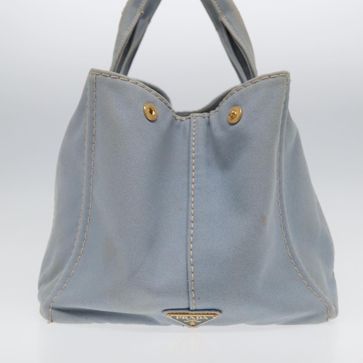 PRADA Canapa GM Hand Bag Canvas Light Blue Auth