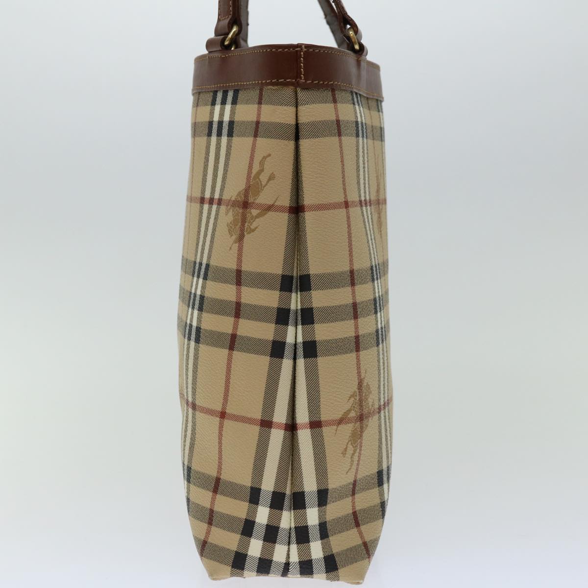 Burberry Nova Check Tote Bag PVC Beige Auth yk11163