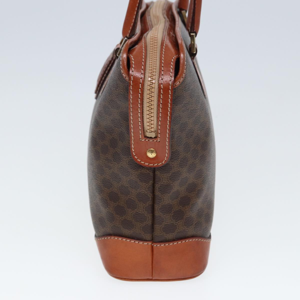 Luxury CELINE Macadam Canvas Hand Bag PVC Leather Brown 13181