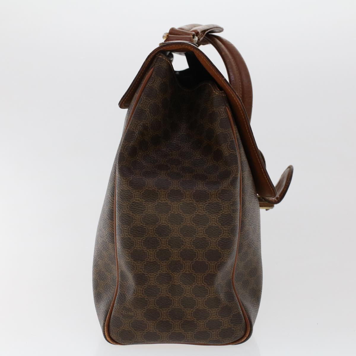 Luxury CELINE Macadam Canvas Hand Bag PVC Leather 2Set Brown 7839B