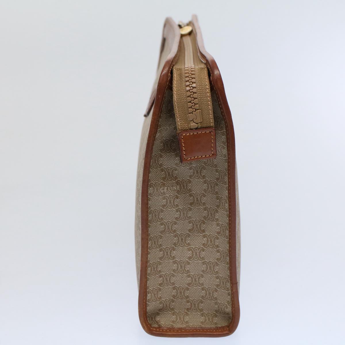 Luxury CELINE Macadam Canvas Clutch Bag Beige 9598