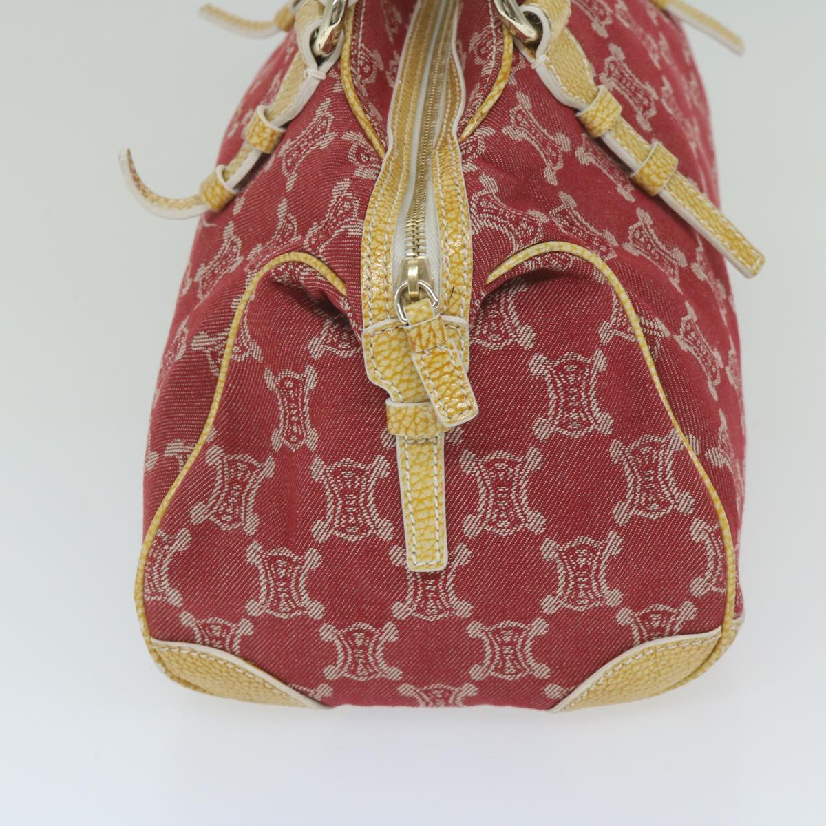 Luxury CELINE Paris Macadam Canvas Shoulder Bag Red 9681