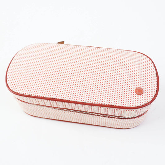 HERMES Cosmetics Pouch 100% cotton Other: 92% cotton, 8% polyurethane Orange red Escal Women