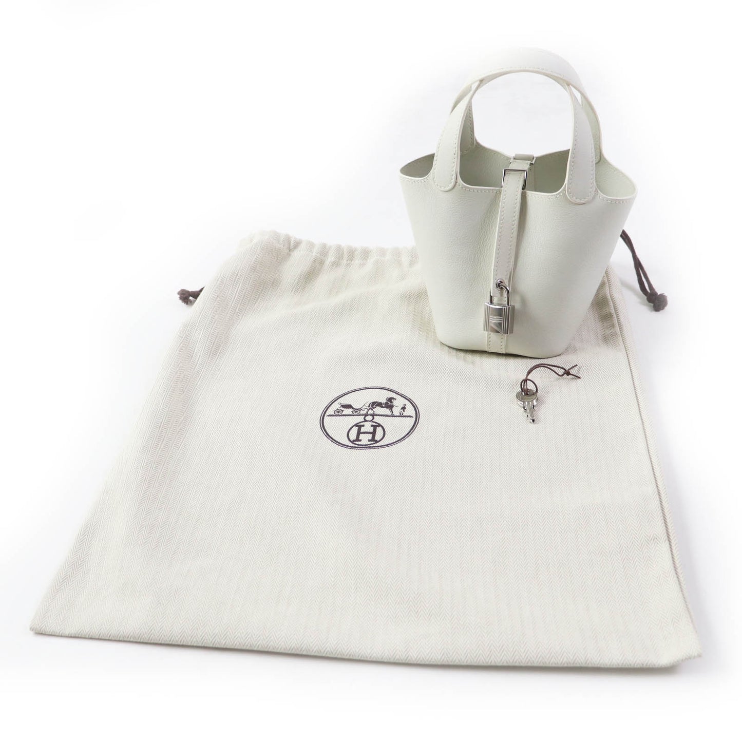 HERMES Handbag Swift, Palladium Metal white picotanlock micro Women