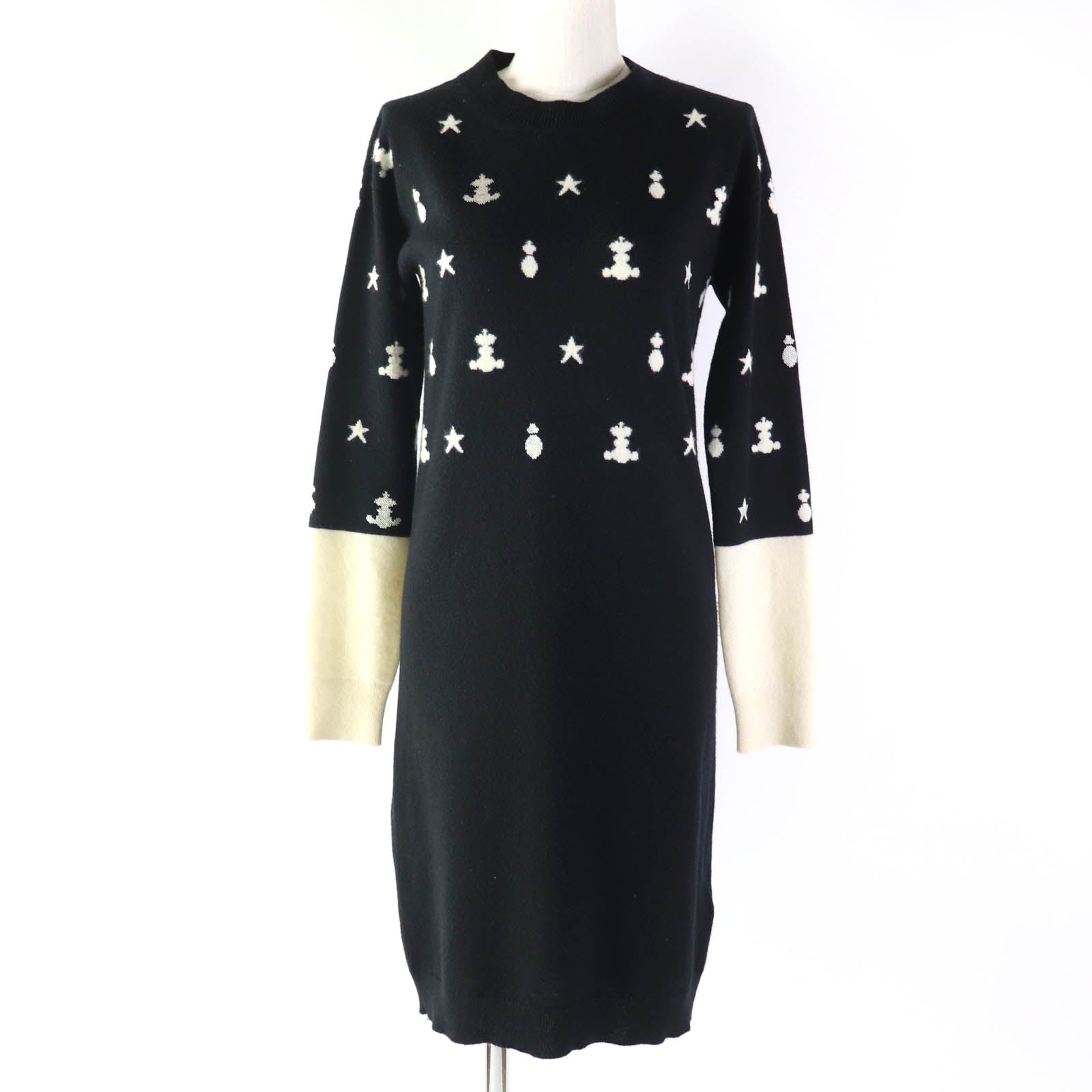 HERMES one piece Main: 100% cashmere, part: 83% rayon, part: 17% polyester Black Ivory Poste et Cavalerie Sabre Bag Women 34
