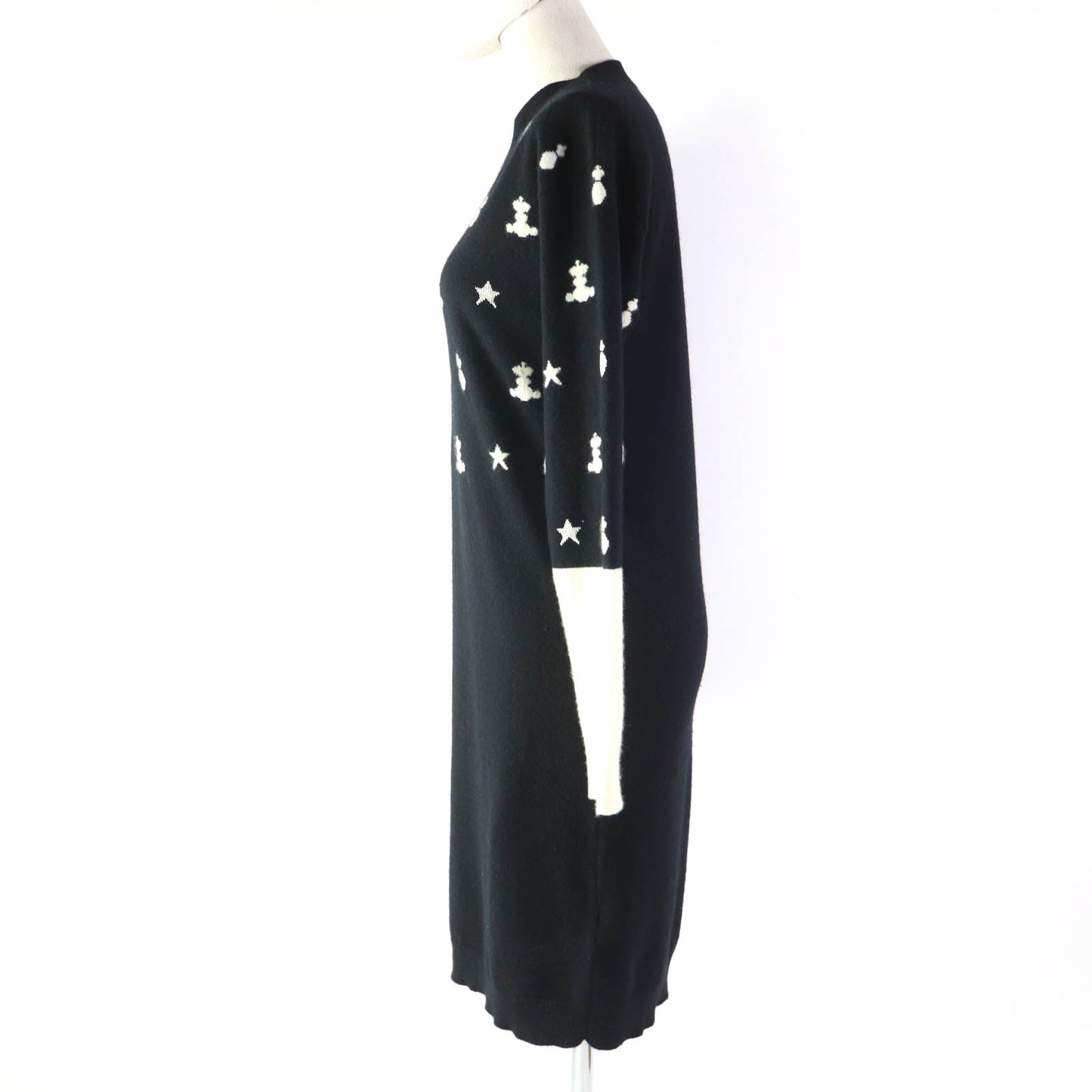 HERMES one piece Main: 100% cashmere, part: 83% rayon, part: 17% polyester Black Ivory Poste et Cavalerie Sabre Bag Women 34