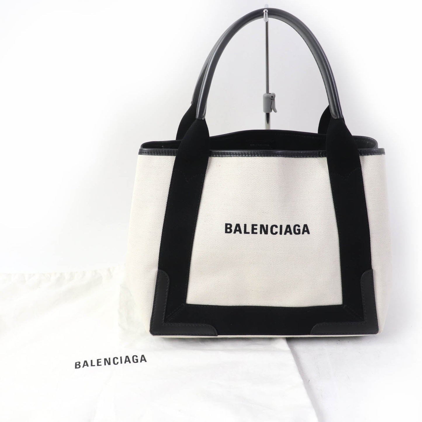 BALENCIAGA Handbag 339933 Main: Cotton canvas, calfskin beige Small cabas Women