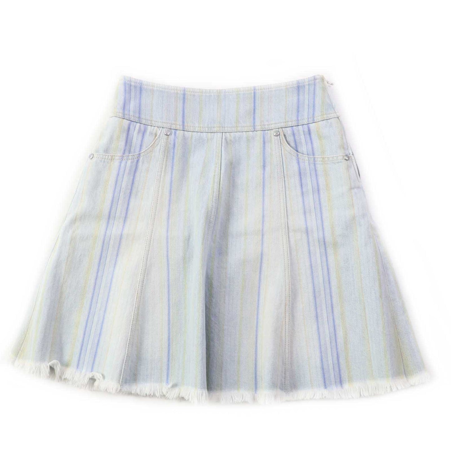 Chanel Stripe Skirt Light Blue 34 Classic Flap Tote