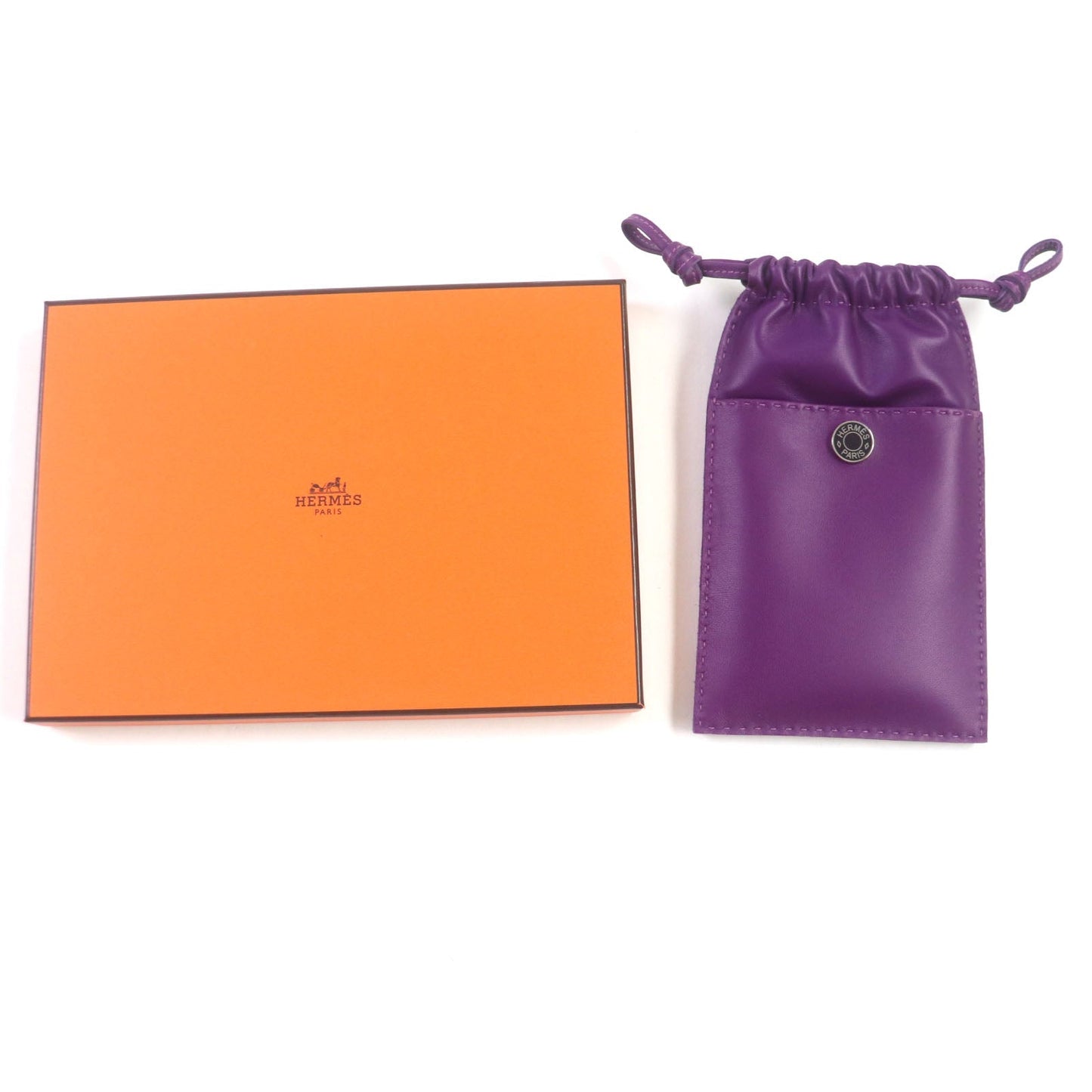 HERMES Pouch Anjou Miro Vaughan Swift purple Pilo mens