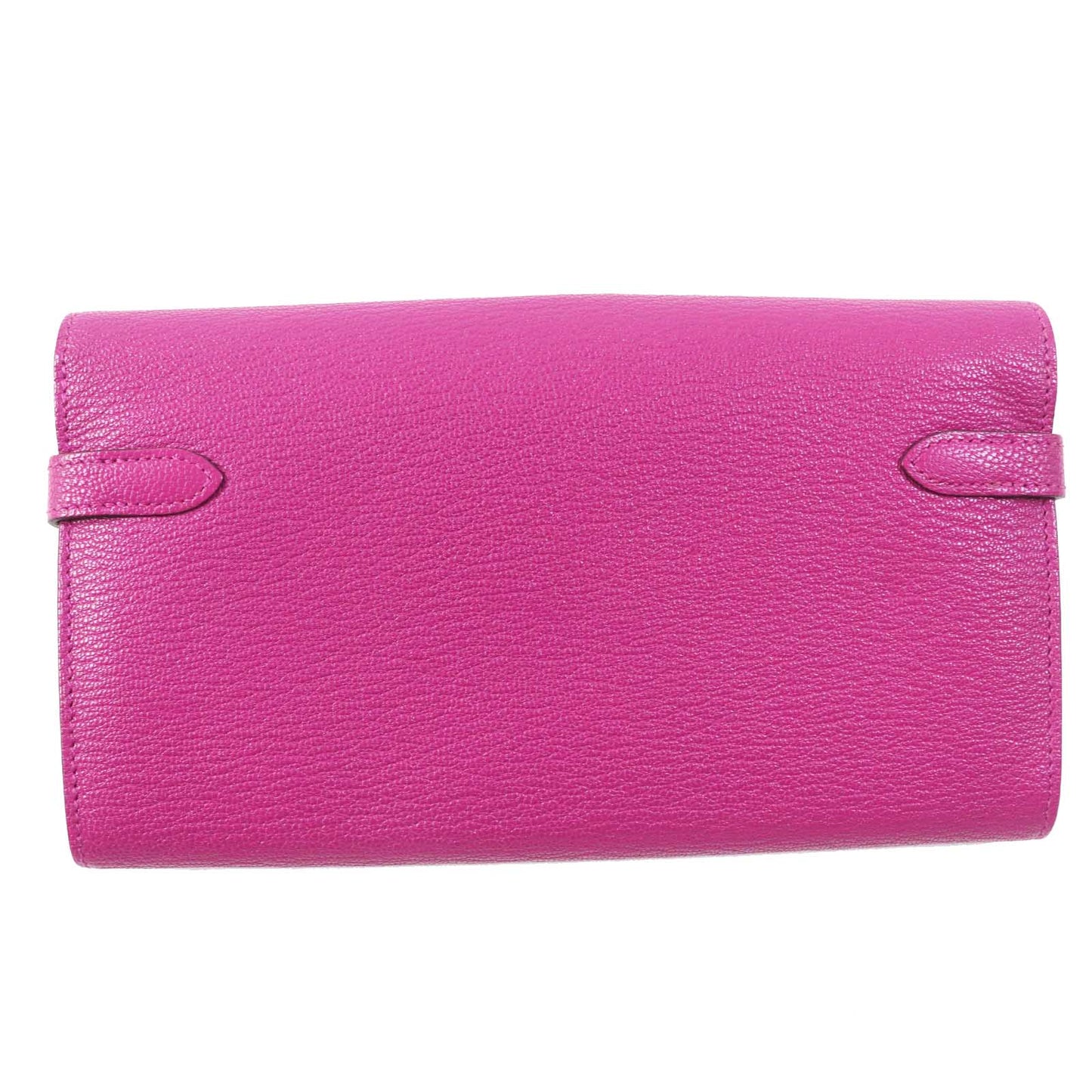 HERMES Long Wallet Purse Shave Rose purple Kelly wallet Women