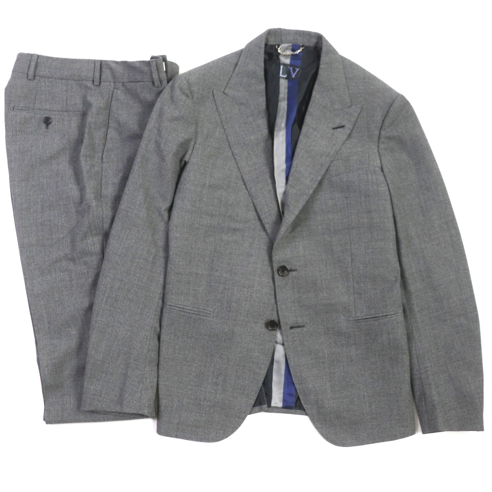 LOUIS VUITTON setup Outer: 100% wool, Lining: 33% cotton, Lining: 30% cupra, Lining: 21% rayon, Lining: 16% polyester gray PONT NEUF FIT mens 48