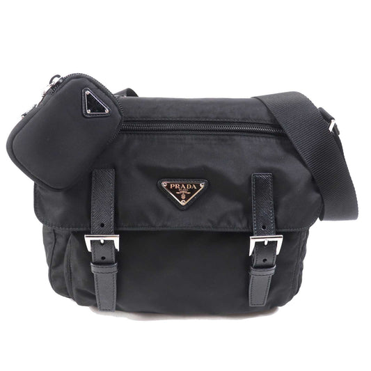 PRADA Shoulder Bag 1BD953 Main: Nylon, Part: Leather NERO Black Re-Nylon Women