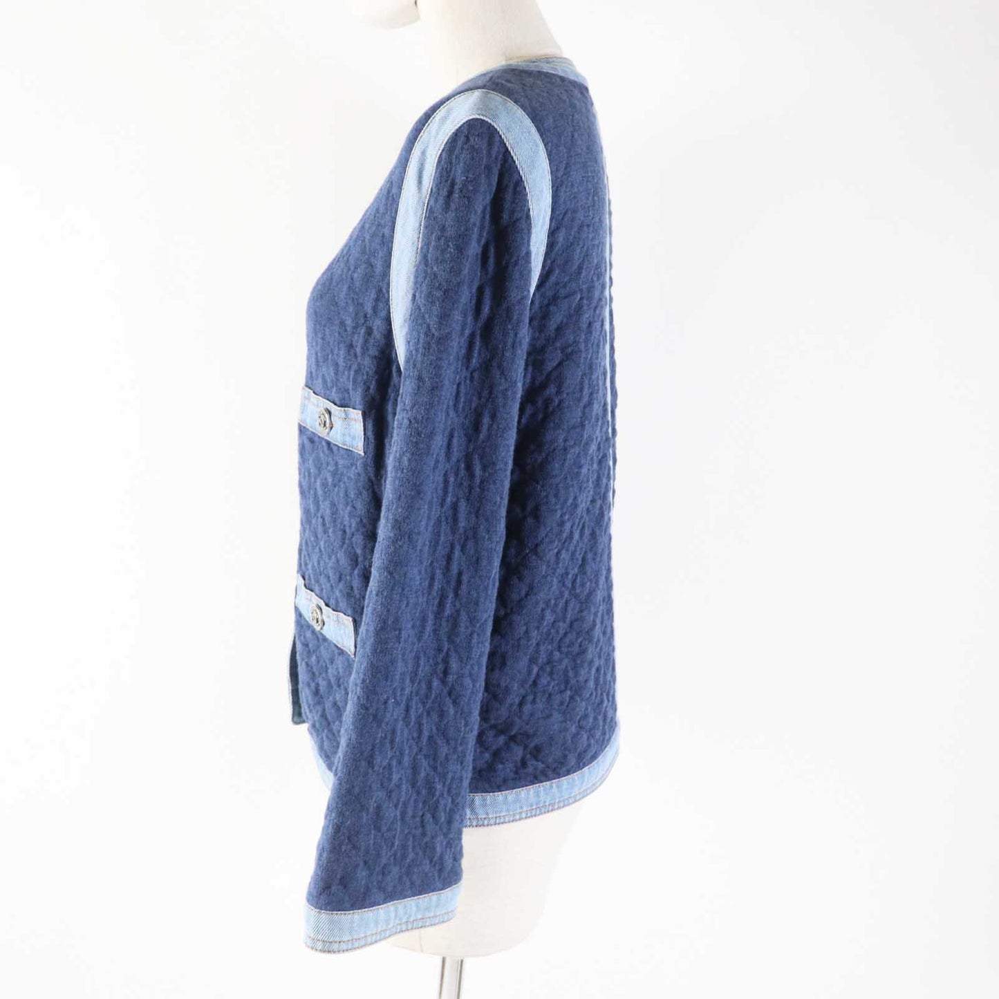 Chanel Cotton Viscose Rhinestone Button Jacket Classic Flap Tote