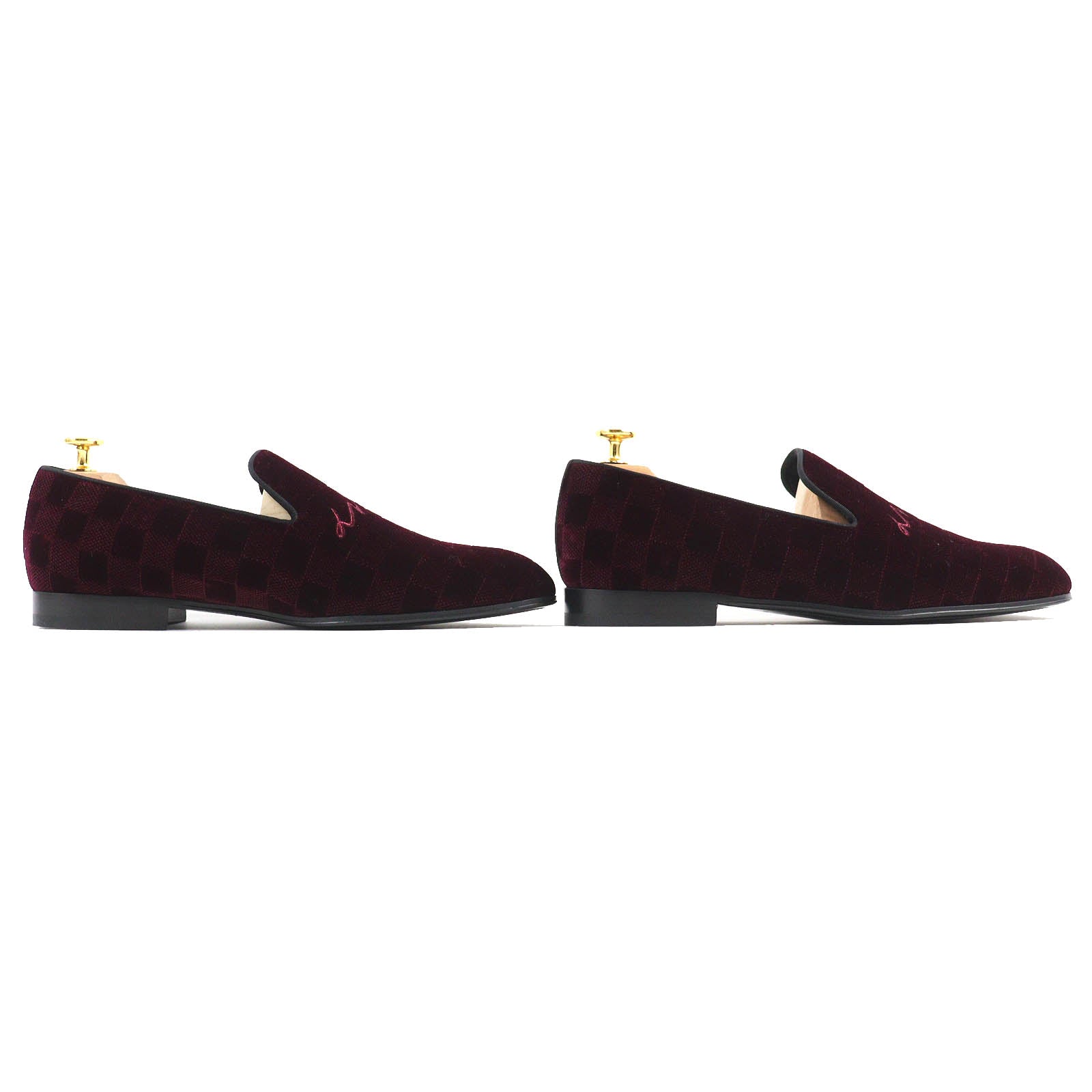 LOUIS VUITTON loafers velvet Bordeaux Auteuil line mens 7