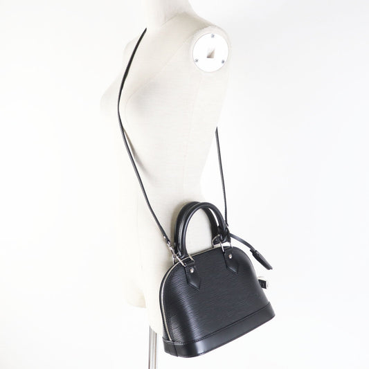 LOUIS VUITTON Handbag M40862 Epi Leather black Alma BB