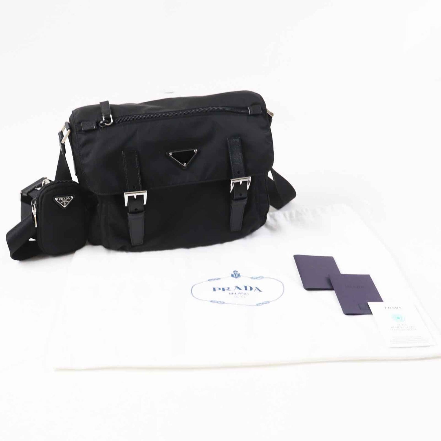 Prada Nylon Shoulder Bag 1BD953 Black