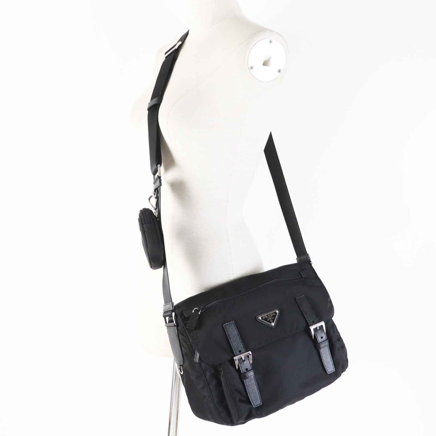 Prada Nylon Shoulder Bag 1BD953 Black