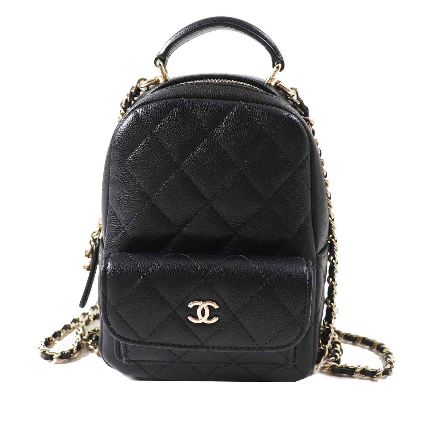 Chanel Caviar Skin Backpack Black Classic Flap