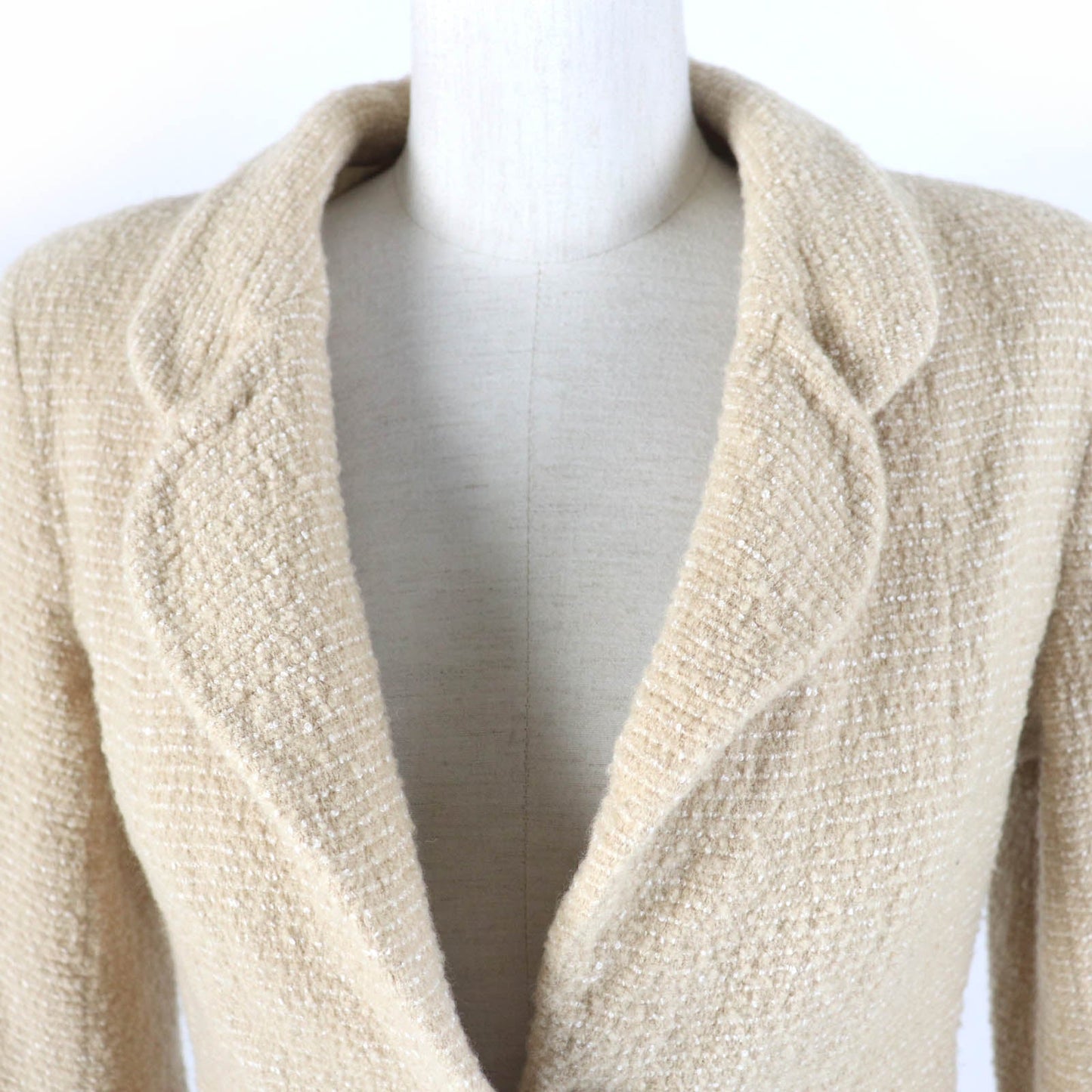 Chanel Tweed Jacket Wool Rayon Nylon Coco Mark Classic Flap Tote
