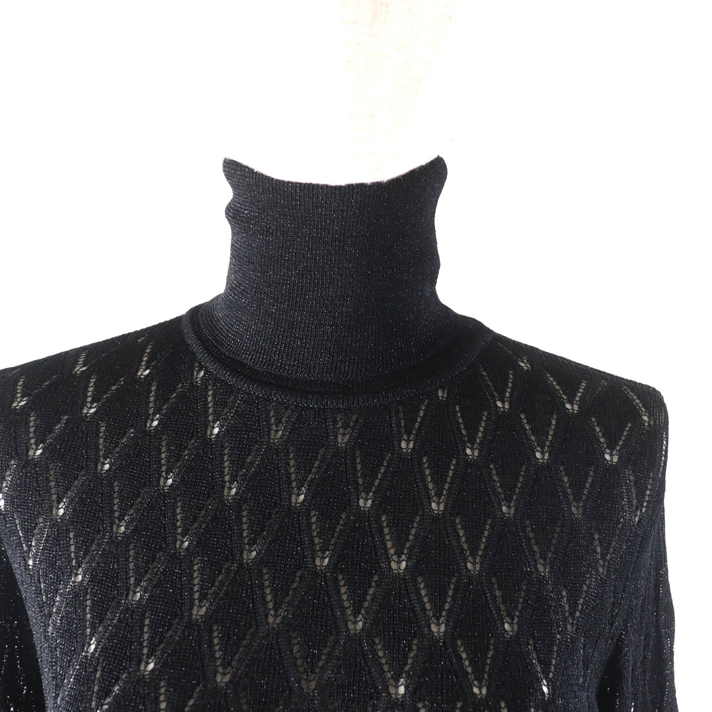 Chanel COCO Mark Viscose Polyamide Knit Turtleneck Classic Flap Tote