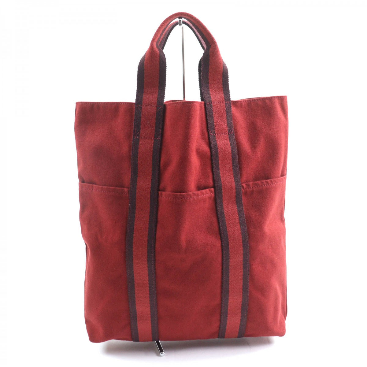 HERMES Tote Bag Main: Cotton Bordeaux Fool Toe Kabas Women