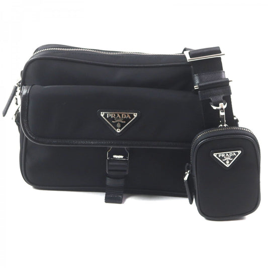 PRADA Shoulder Bag 2VH133 Main: Nylon, Part: Saffiano leather black mens