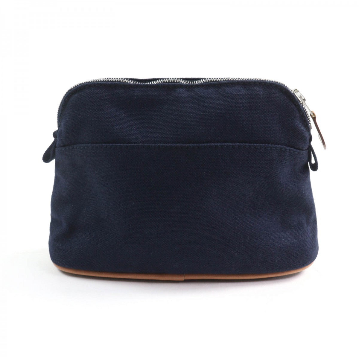HERMES Cosmetics Pouch Main: 100% cotton Navy Bored Pouch PM Women
