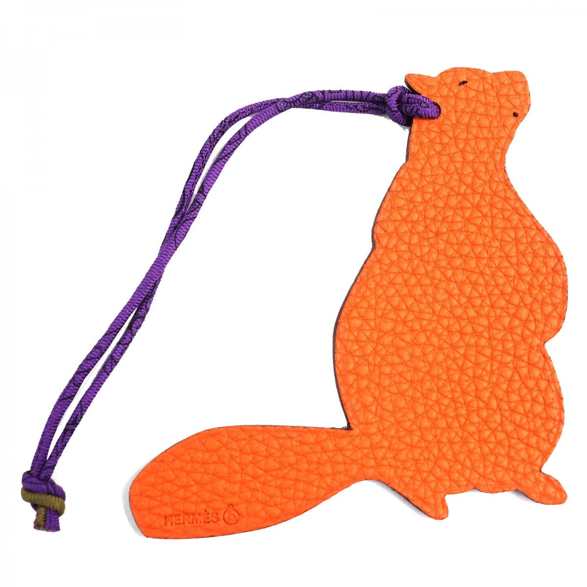 HERMES Bag charm Epsom / Togo pink Petite Ash Beaver Women