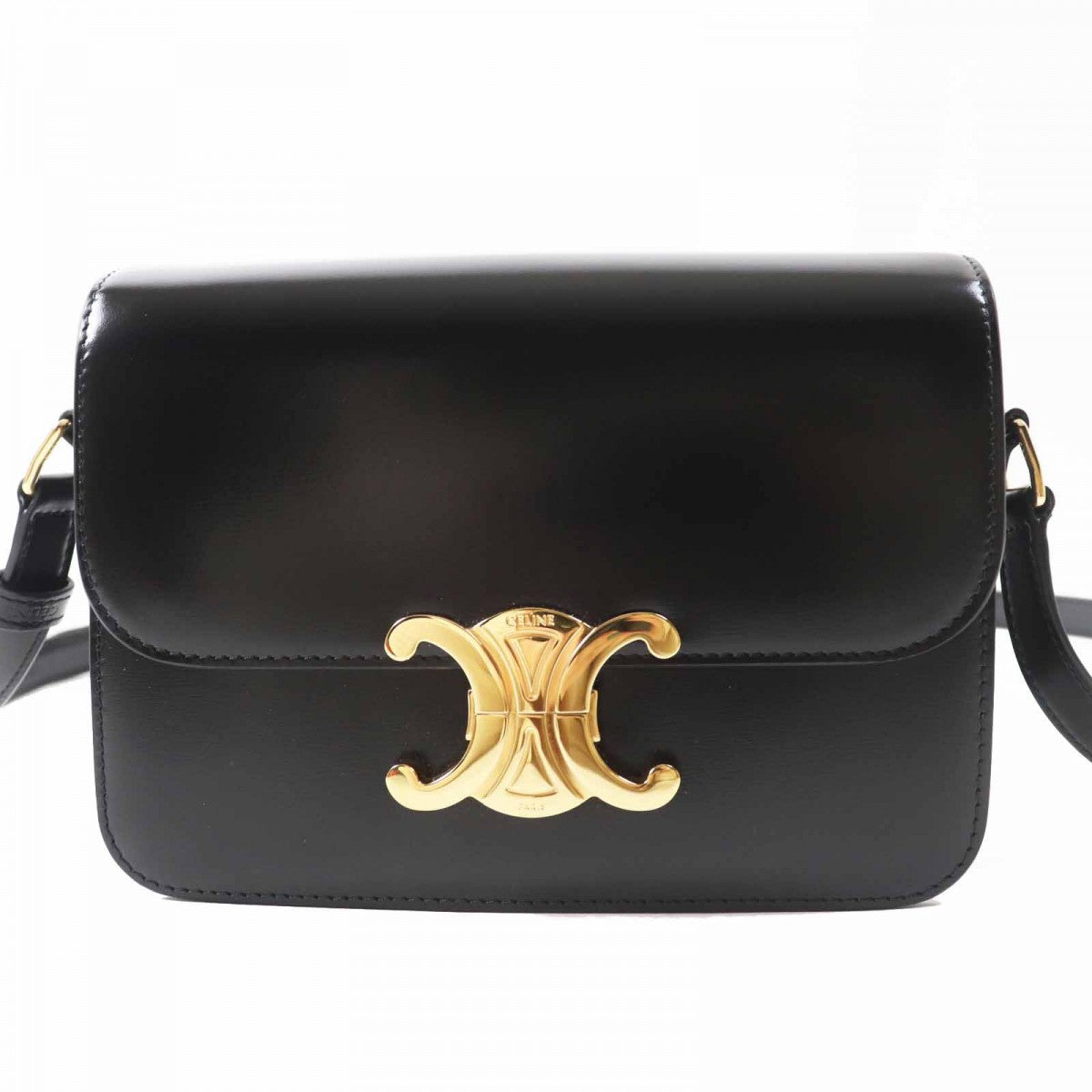 CELINE Shoulder Bag 18842 Main: Calfskin black Teen Triomphe Women