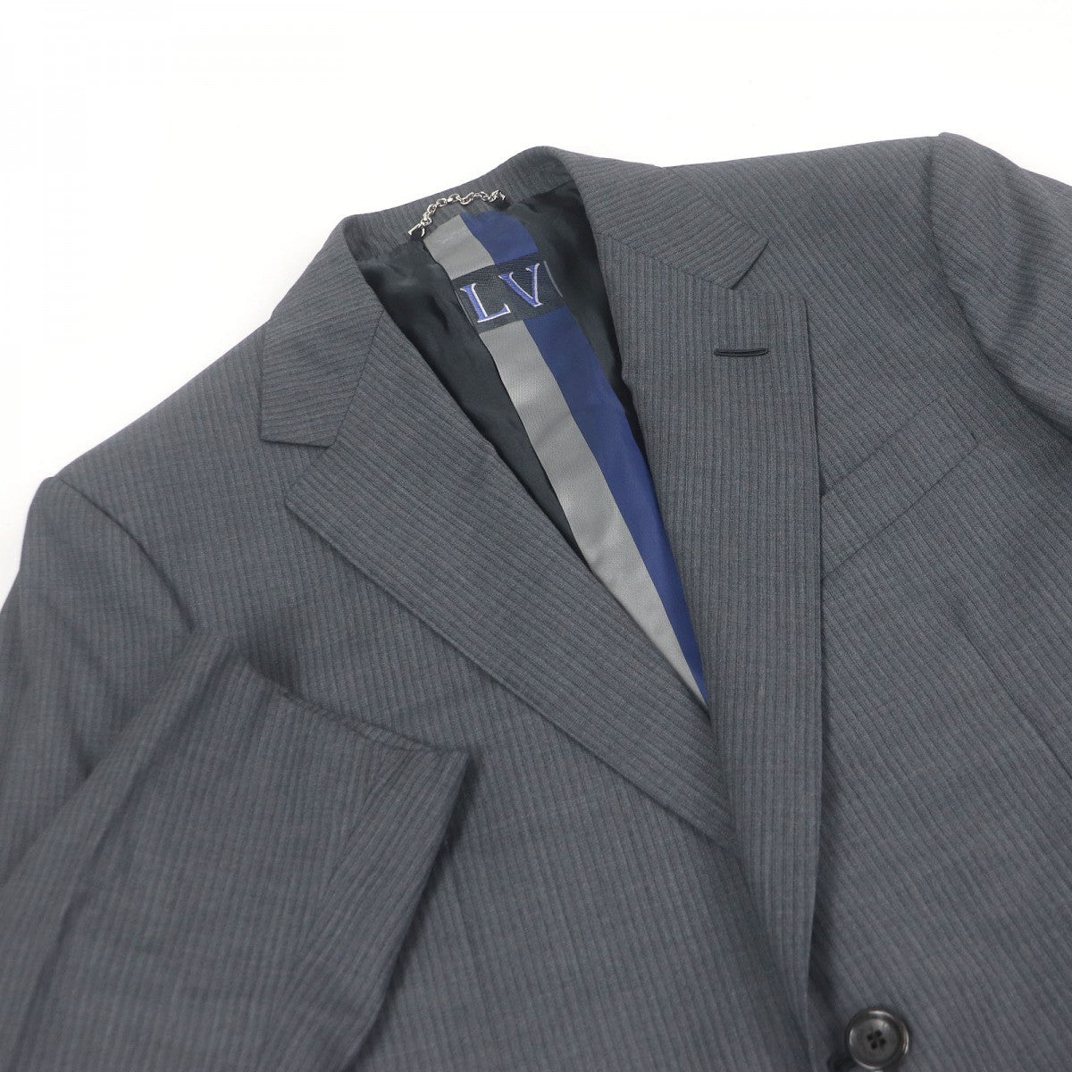 LOUIS VUITTON suit Outer: 100% wool, Lining: 33% cotton, Lining: 30% cupra, Lining: 21% rayon, Lining: 16% polyester gray mens 48