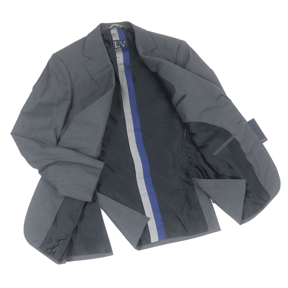LOUIS VUITTON suit Outer: 100% wool, Lining: 33% cotton, Lining: 30% cupra, Lining: 21% rayon, Lining: 16% polyester gray mens 48