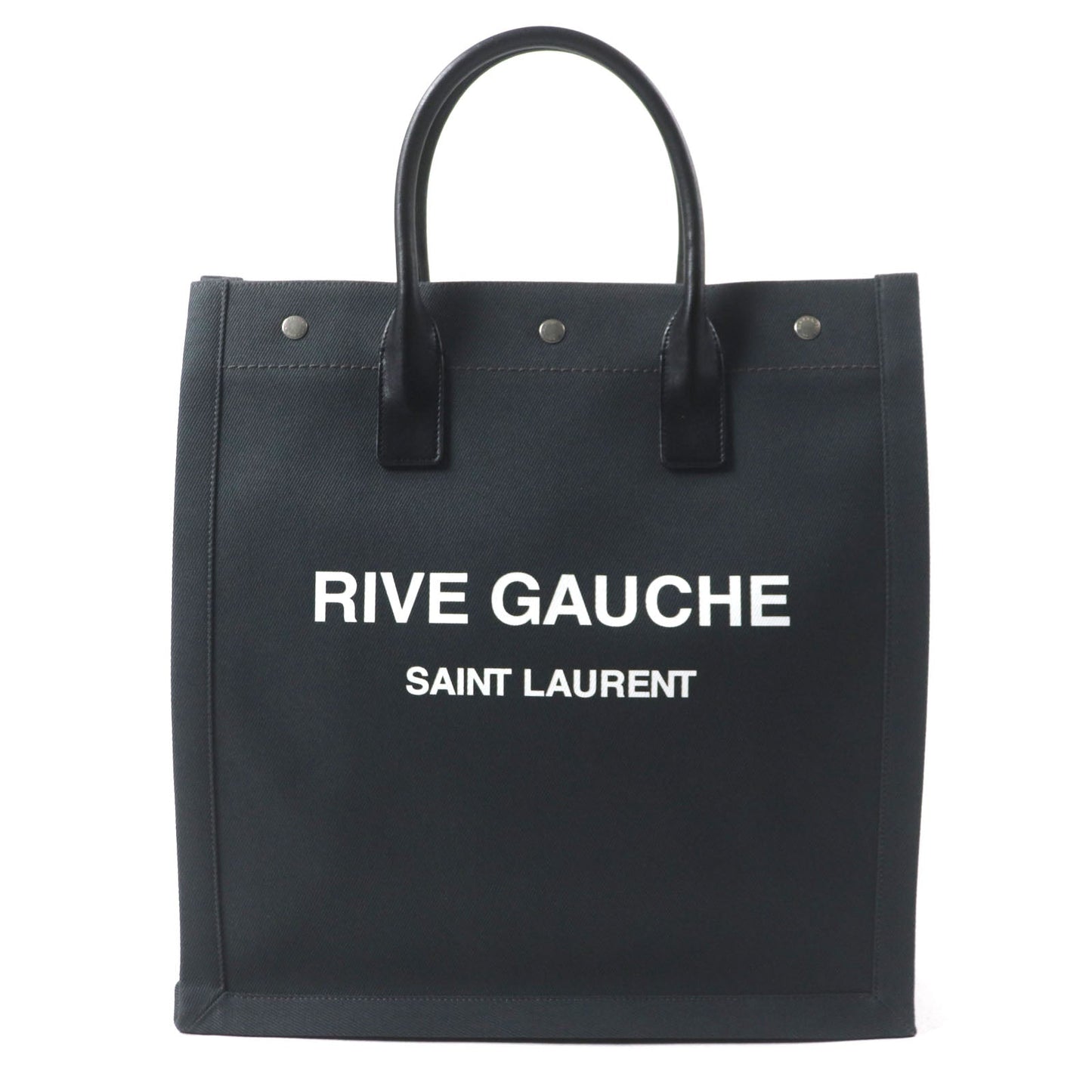 Saint Laurent Paris Rive Gauche N/S Canvas Leather Tote Bag
