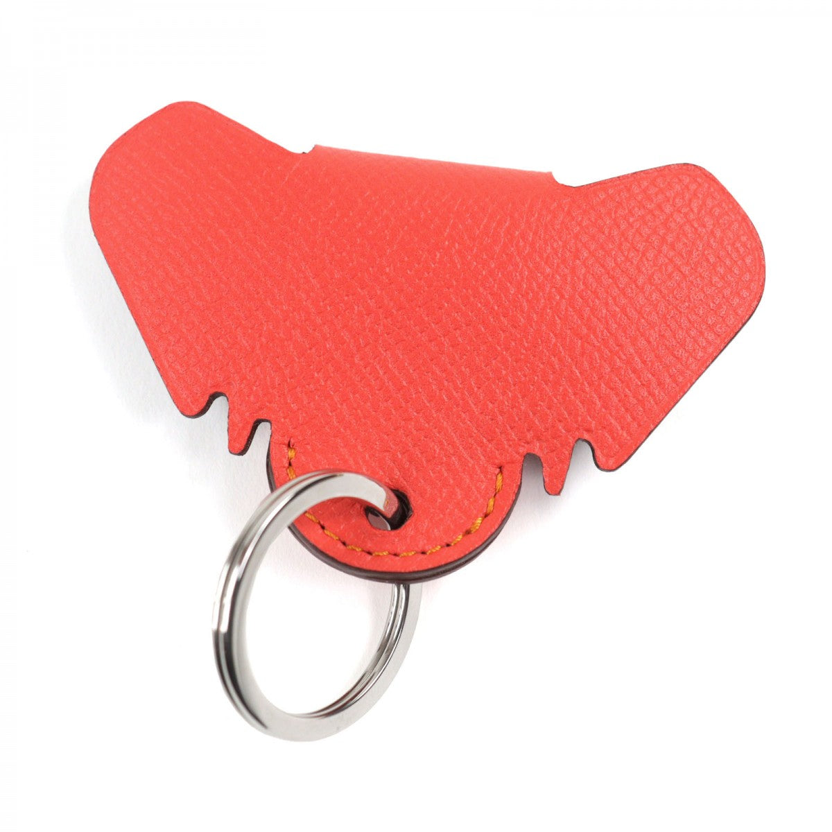 HERMES Bag charm leather Red, Rouge Cou Petite Ash Elephant