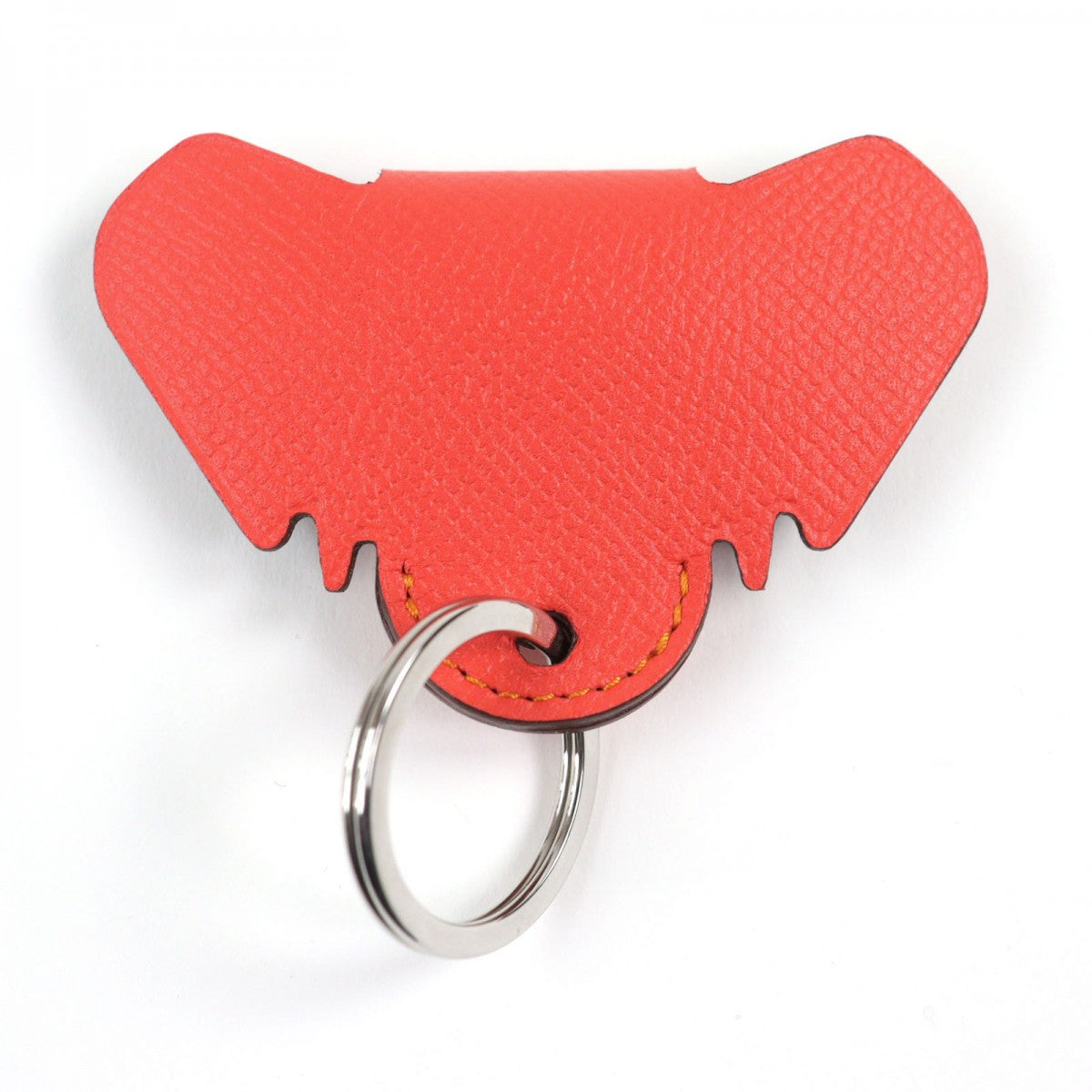 HERMES Bag charm leather Red, Rouge Cou Petite Ash Elephant