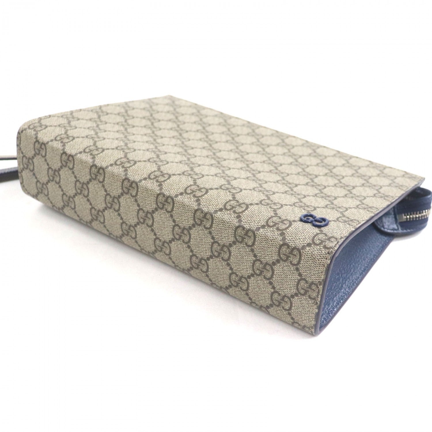 GUCCI Clutch bag 768255 GG Supreme Canvas Beige blue