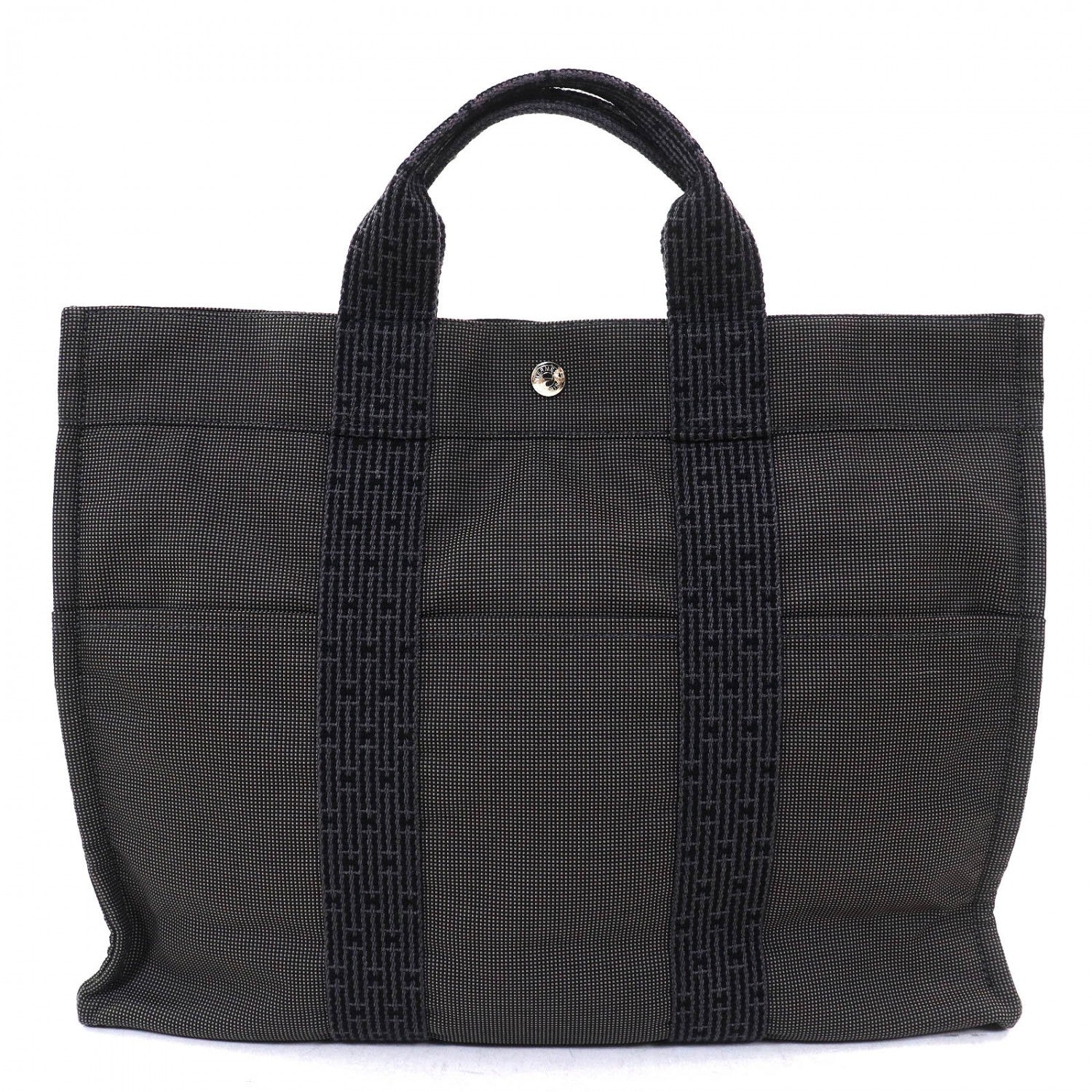 HERMES Tote Bag polyester Gray type Her Line MM