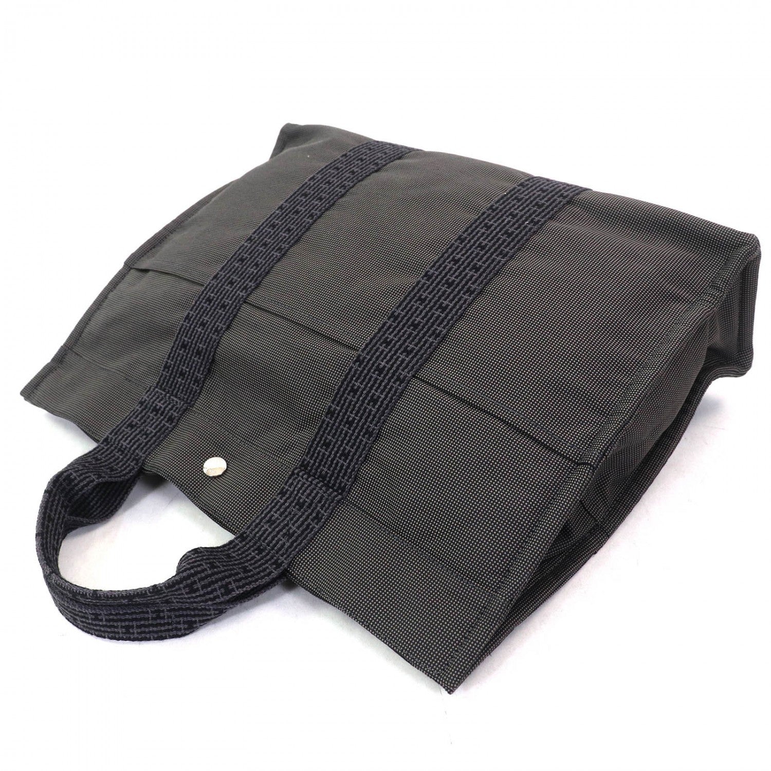 HERMES Tote Bag polyester Gray type Her Line MM