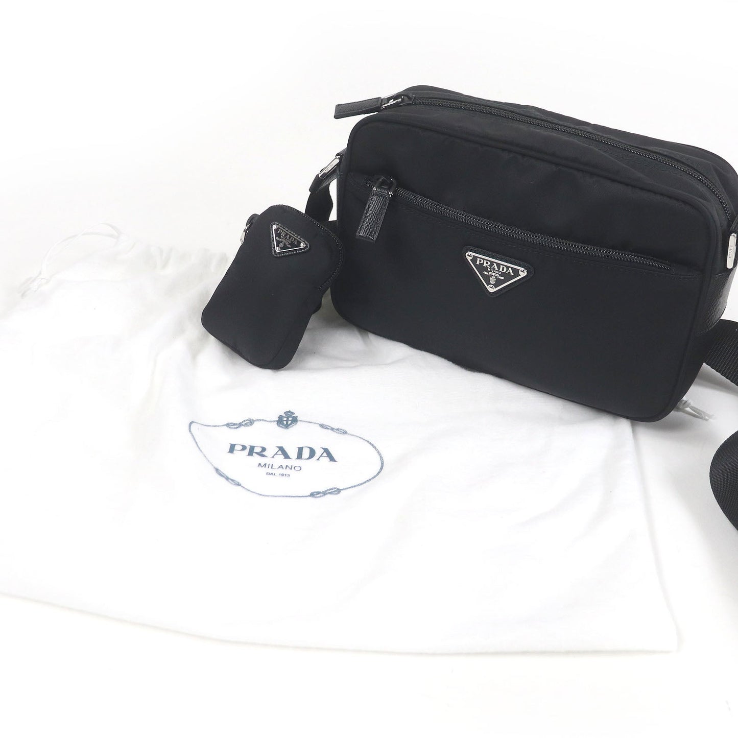 Prada Re-Nylon Triangle Logo Shoulder Bag