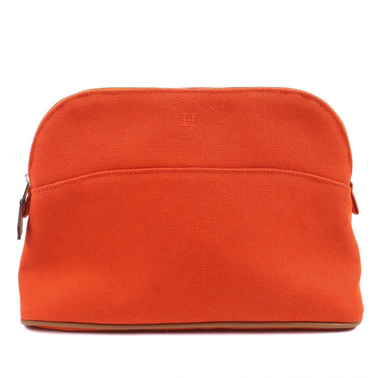 HERMES Cosmetics Pouch cotton Orange Bored pouch MM