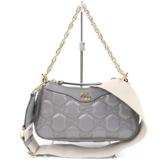 GUCCI Shoulder Bag 735049 leather gray