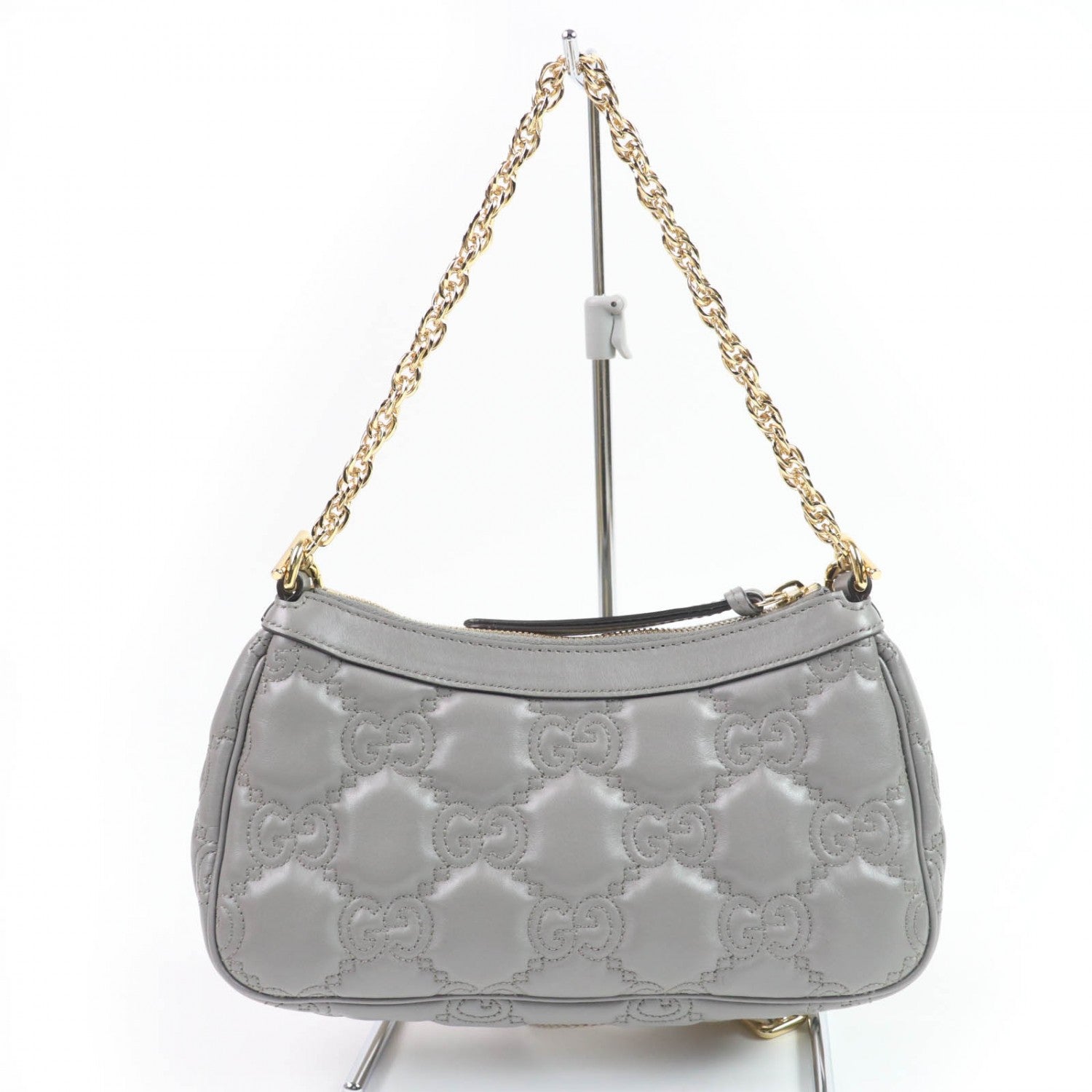 GUCCI Shoulder Bag 735049 leather gray